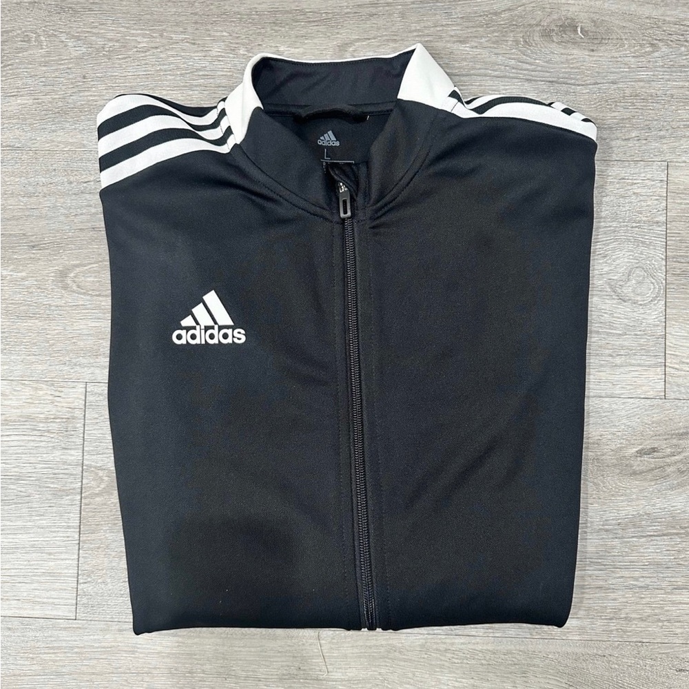 Adidas black and white areoready zip up